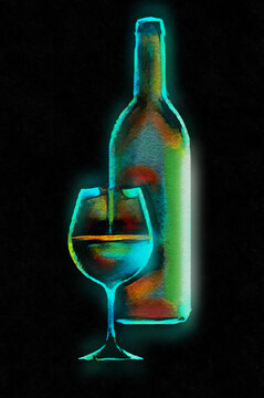 Here is a wine related background image that includes wine stains, grunge and is a 3-d illustration.