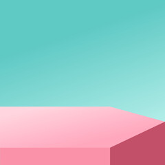 Obraz premium 3D rendering scene with podium and abstract background. podium for cosmetic product presentation.