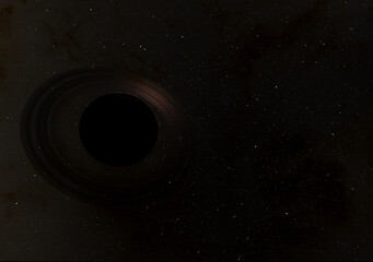 Dark planet with stars in the deep space, 3d illustration
