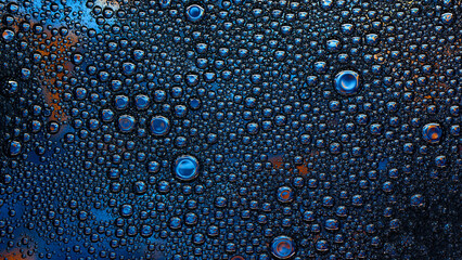 Blue bubble background close up, abstraction