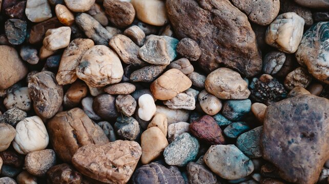 Closeup shot of colorful rocks in different shapes