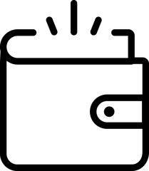 Empty wallet, financial crisis icon