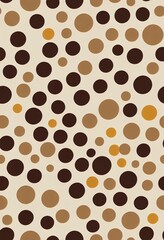 Delicate brown polka dots on white background seamless 2d illustrated pattern.Soft abstract geometric pattern. Dots specks flecks stains seamless pattern.