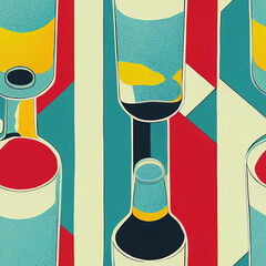 seamless texture pattern with abstract stylized bottles