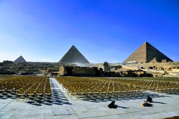 Show place at Great Pyramids of Giza Plato