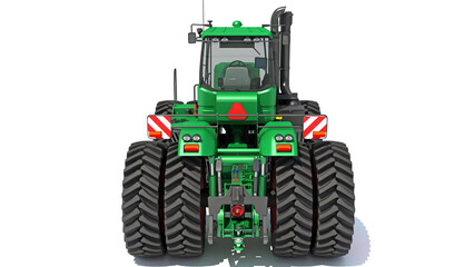 Wheeled Articulated Farm Tractor 3D rendering on white background