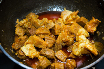 Beef or curry homemade recipe  in a bowl 
