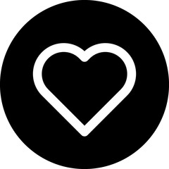 Heart black glyph icon