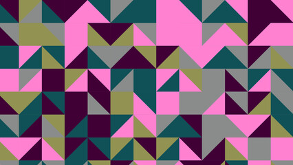 green, pink and grey geometric pattern, seamless wallpaper for fabric, tile, tablecloth