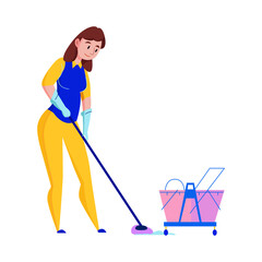 Fototapeta premium Flat Cleaning Service