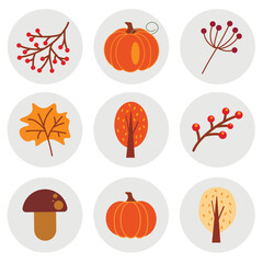 Autumn icon set