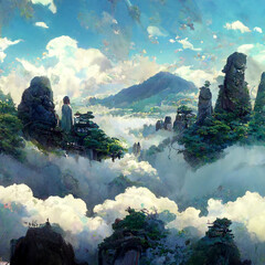 Fototapeta premium landscape with clouds