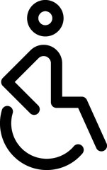 Disabled Handicap icon.Handicapped patient line icon. Disabled man outline vector icon