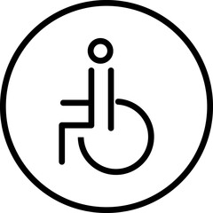 Disabled Handicap icon.Handicapped patient line icon. Disabled man outline vector icon