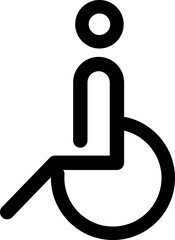 Disabled Handicap icon.Handicapped patient line icon. Disabled man outline vector icon