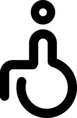 Disabled Handicap icon.Handicapped patient line icon. Disabled man outline vector icon