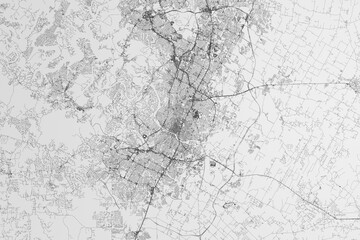Obraz premium Map of the streets of Austin (Texas, USA) on white background. 3d render, illustration