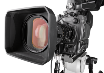 Close-up of black video camera