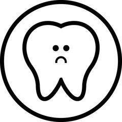 tooth caries cartoon icon