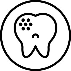 tooth caries cartoon icon