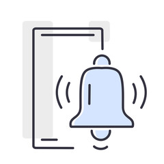 Vector illustration of a bell, phone and bell, message.