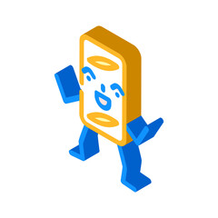 apple strudel dessert character isometric icon vector. apple strudel dessert character sign. isolated symbol illustration