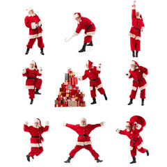 Santa Claus on white collection.