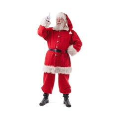 Santa Claus pointing up