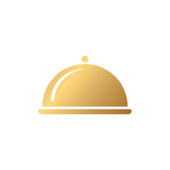 Covered food tray icon with gold gradient