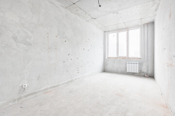 interior of the apartment without decoration in white colors