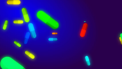 Drug prescription forpill medicine capsule pattern with blue background. Abstract healthcare technology and science medical  concept.