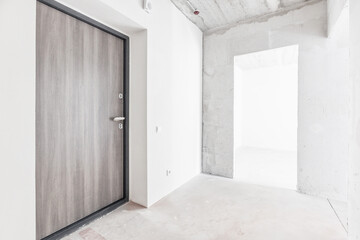 interior of the apartment without decoration in white colors