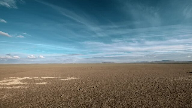 A time lapse over "Sulva Lake" in middle Anatolion region of Turkey that dried out due to drought season.