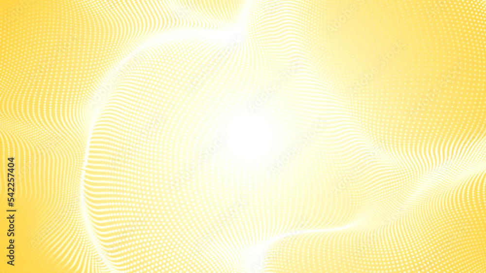 Poster abstract dot white yellow color wave pattern gradient texture technology background.