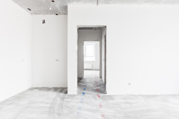 interior of the apartment without decoration in gray colors