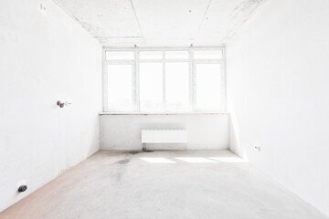 interior of the apartment without decoration in gray colors