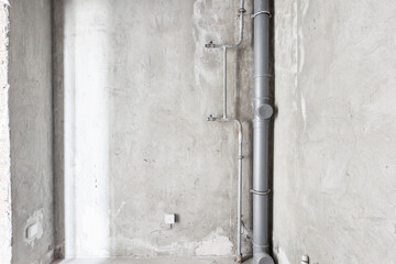 interior of the apartment without decoration in gray colors