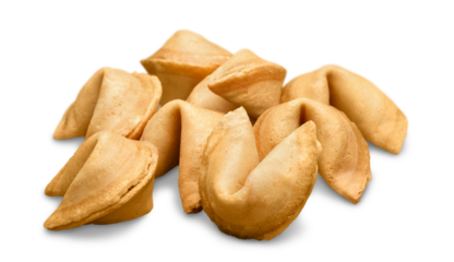 Tasty Fortune cookies isolated on white