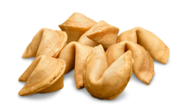 Tasty Fortune cookies isolated on white