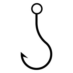 minimalist fishing hook design and transparent background