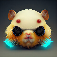 Hamster mit Sonnenbrille, lustige Hamster Illustration
