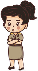 cartoon female thai teacher