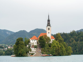 Church of the Assumption of Mary on Lake Bled (Blejsko jezero), Slovenia, Europe