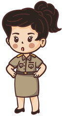 cartoon female thai teacher