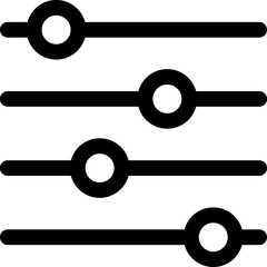 Filter line icon. Equalizer or setting icon