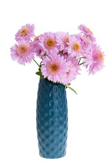 vase with chrysanthemums isolated