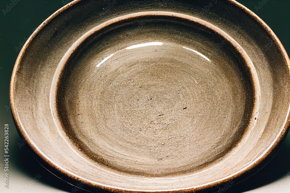 Poster a close up of a bowl on a table with a white background and a black background behind it with a whit