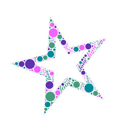 abstract colorful star with dots and love words together transparent digital image 
