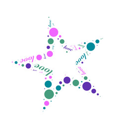 Vibrant color Dots with love together star illustration transparent digital image