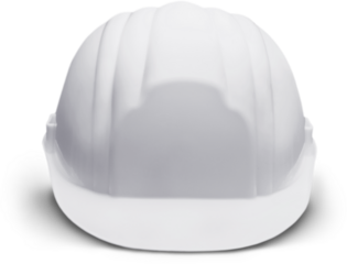 White construction hard hat